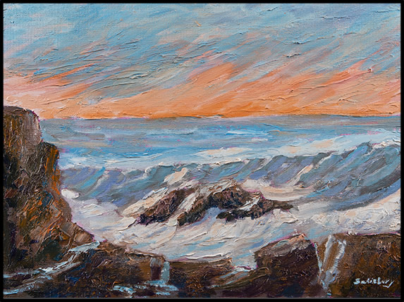 After the Storm, Bass Rocks    9" x 12"   Oil 