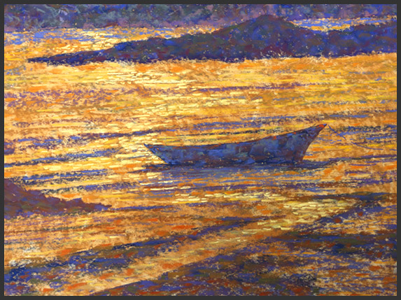 Quiet Morning    22" x 29"   Pastel? 